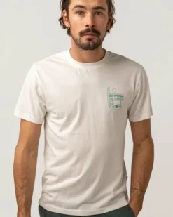Rhythm Mens Wanderer SS T-Shirt - White -UK Surfing Equipment Sales Store 0123m pt01 wanderer ss t shirt white 1 600x