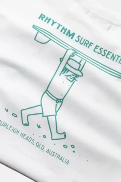 Rhythm Mens Wanderer SS T-Shirt - White -UK Surfing Equipment Sales Store 0123m pt01 wanderer ss t shirt white