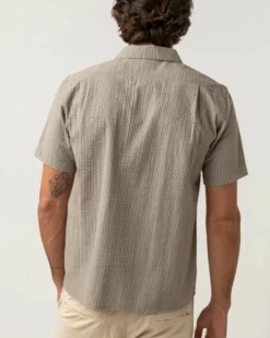 Rhythm Mens Seersucker Stripe SS Shirt - Sage -UK Surfing Equipment Sales Store 0123m wt09 seersucker stripe ss shirt sage 3 600x
