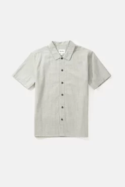 Rhythm Mens Seersucker Stripe SS Shirt - Sage -UK Surfing Equipment Sales Store 0123m wt09 seersucker stripe ss shirt sage 600x