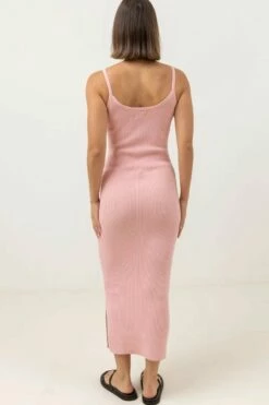 Rhythm Capri Knit Womens Mini Dress - Pink Salt -UK Surfing Equipment Sales Store 0423w dr03 capri knit midi dress pink 3 1200x1800