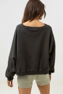 Rhythm Del Palmas Womens Slouch Fleece - Washed Black -UK Surfing Equipment Sales Store 0423w fl04 bloom slouch fleece black 3