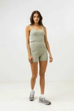 Rhythm Yumi Knit Womens Top - Aloe -UK Surfing Equipment Sales Store 0423w ft04 yumi knit top aloe 4 1200x1800