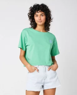 Rip Curl Womens Search Icon Crop Tee - Green