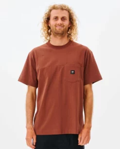 Rip Curl Quality Surf Products Mens Pocket Tee - Dusted Chocolate