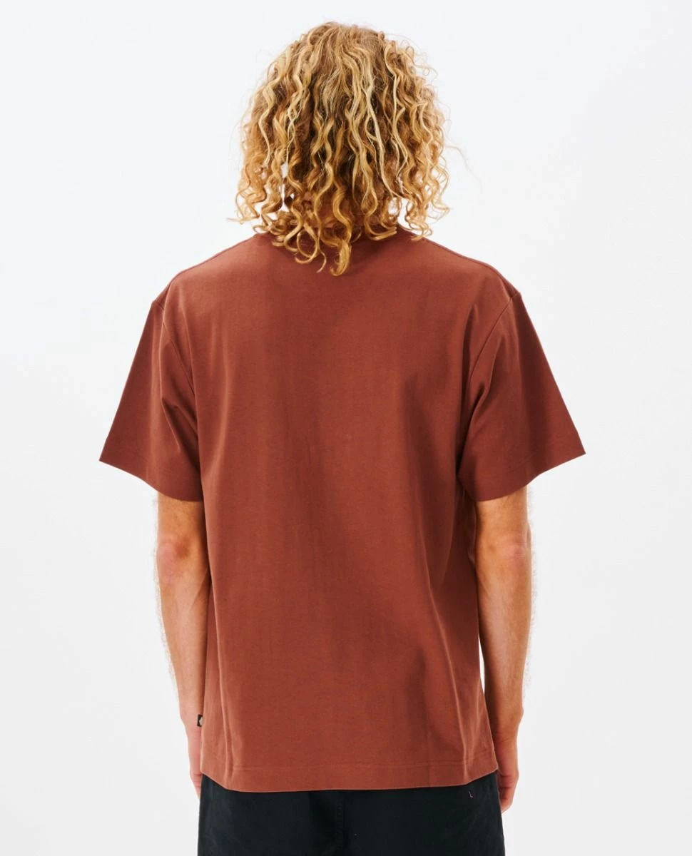 Rip Curl Quality Surf Products Mens Pocket Tee - Dusted Chocolate 2 Rip Curl Quality Surf Products Mens Pocket Tee - Dusted Chocolate - Image 2