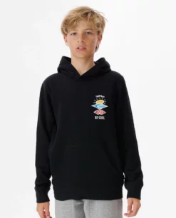Rip Curl Search Icon Boys Hoodie - Black