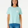 Rip Curl Wettie Icon Womens Relaxed T-Shirt - Light Aqua