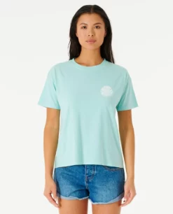 Rip Curl Wettie Icon Womens Relaxed T-Shirt - Light Aqua