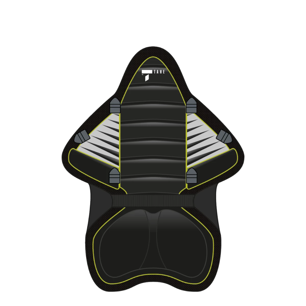 Tahe Kayak Ergo Backrest - Black/Yellow 2 Tahe Kayak Ergo Backrest - Black/Yellow - Image 2