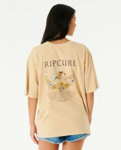 Rip Curl Oceans Together Heritage Mid Sleeve Tee - Natural -UK Surfing Equipment Sales Store 107558 03wwte 0031 3