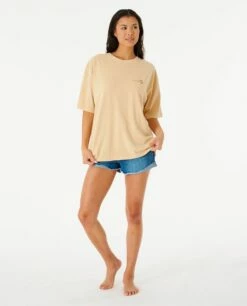 Rip Curl Oceans Together Heritage Mid Sleeve Tee - Natural -UK Surfing Equipment Sales Store 107559 03wwte 0031 4