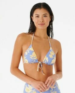 Rip Curl Oceans Together Reversible Triangle Bikini Top - Blue