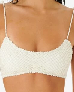 Rip Curl Oceans Together Crochet Crop Bikini Top - Shell -UK Surfing Equipment Sales Store 108229 05qwsw 0172 5