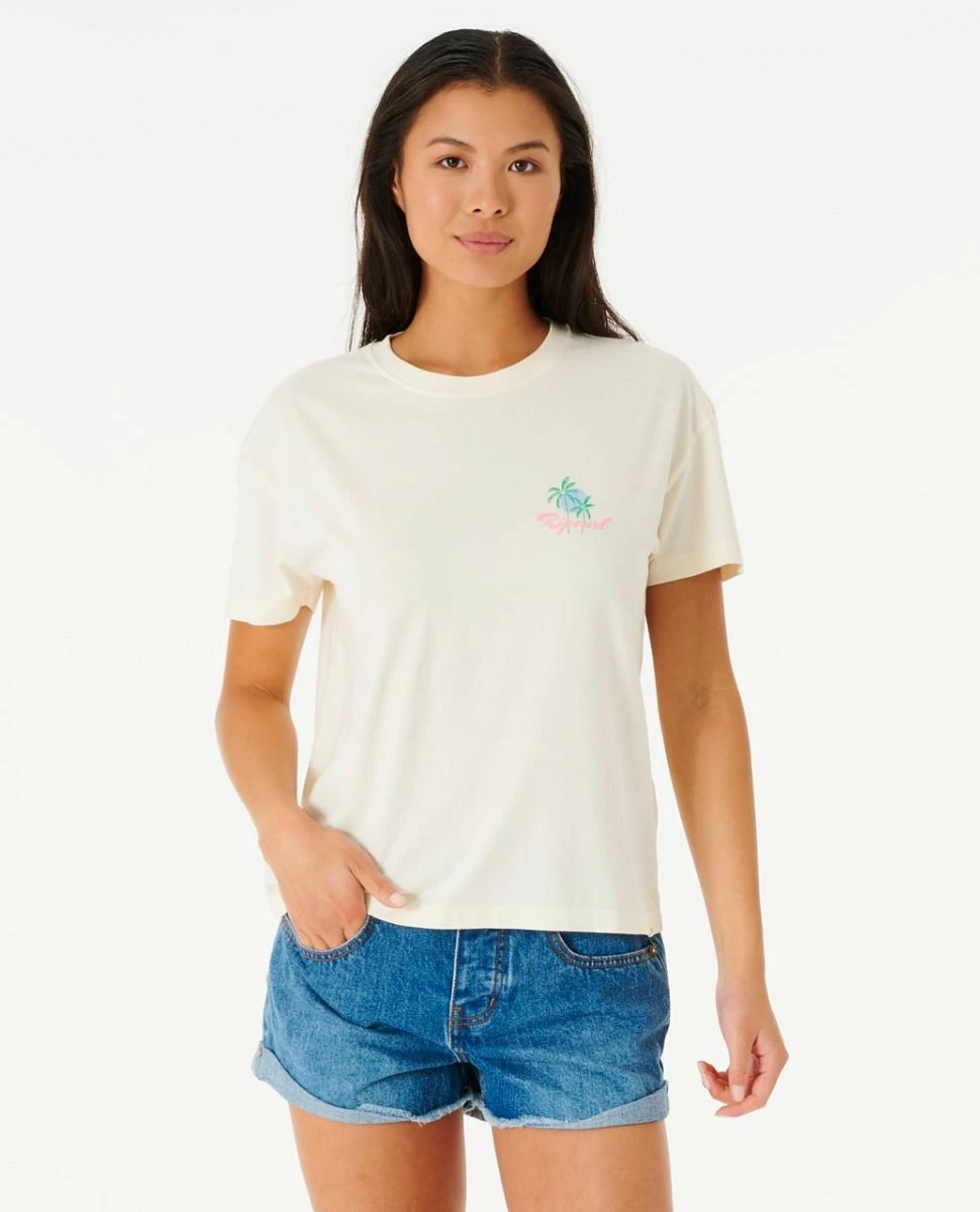 Rip Curl The Tropics Relaxed Tee - Bone 1 Rip Curl The Tropics Relaxed Tee - Bone