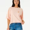 Rip Curl Aloha With Love Heritage Womens Crop Tee - Light Peach