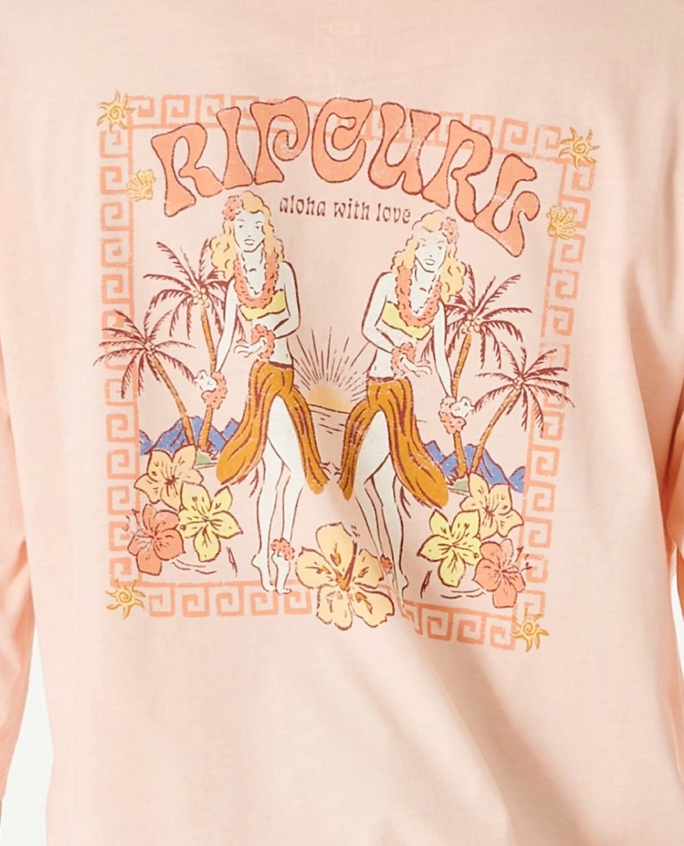 Rip Curl Aloha With Love Heritage Womens Crop Tee - Light Peach 5 Rip Curl Aloha With Love Heritage Womens Crop Tee - Light Peach - Image 5
