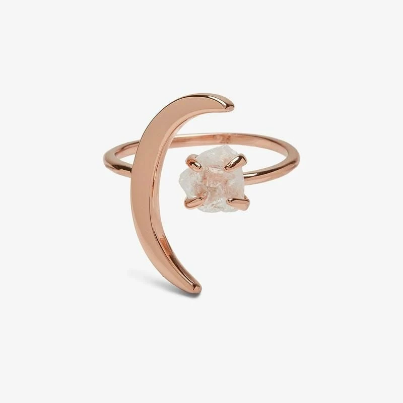 Pura Vida Crescent Moon Ring In Rose Gold 1 Pura Vida Crescent Moon Ring In Rose Gold