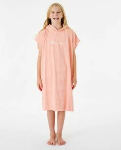 Rip Curl Script Junior Hooded Towel - Shell Coral -UK Surfing Equipment Sales Store 110050 jtwah1 0928 4