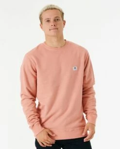 Rip Curl Original Surfers Mens Crew Jumper - Dusty Rose