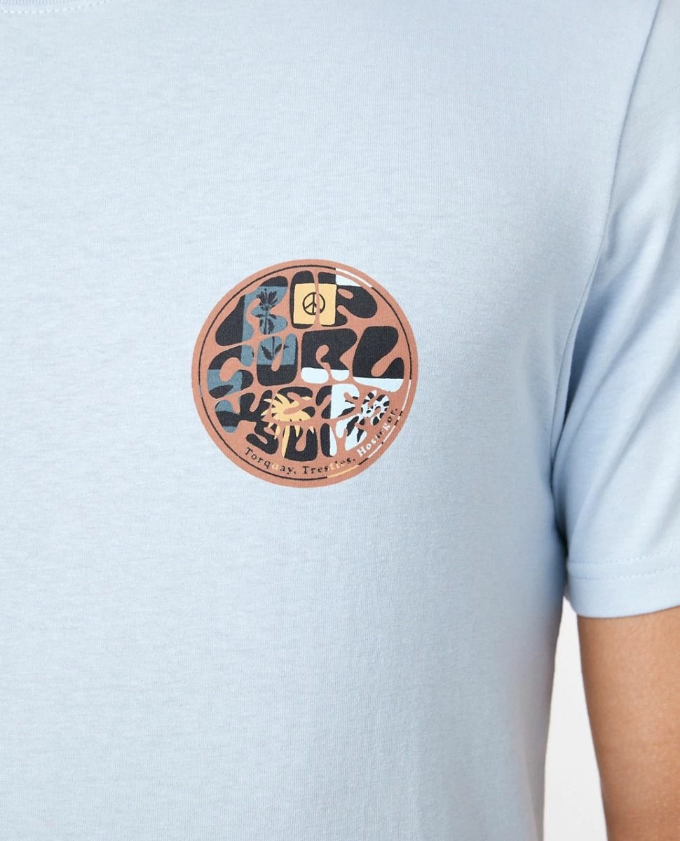 Rip Curl Passage Mens Short Sleeve Tee - Yucca Blue 3 Rip Curl Passage Mens Short Sleeve Tee - Yucca Blue - Image 3