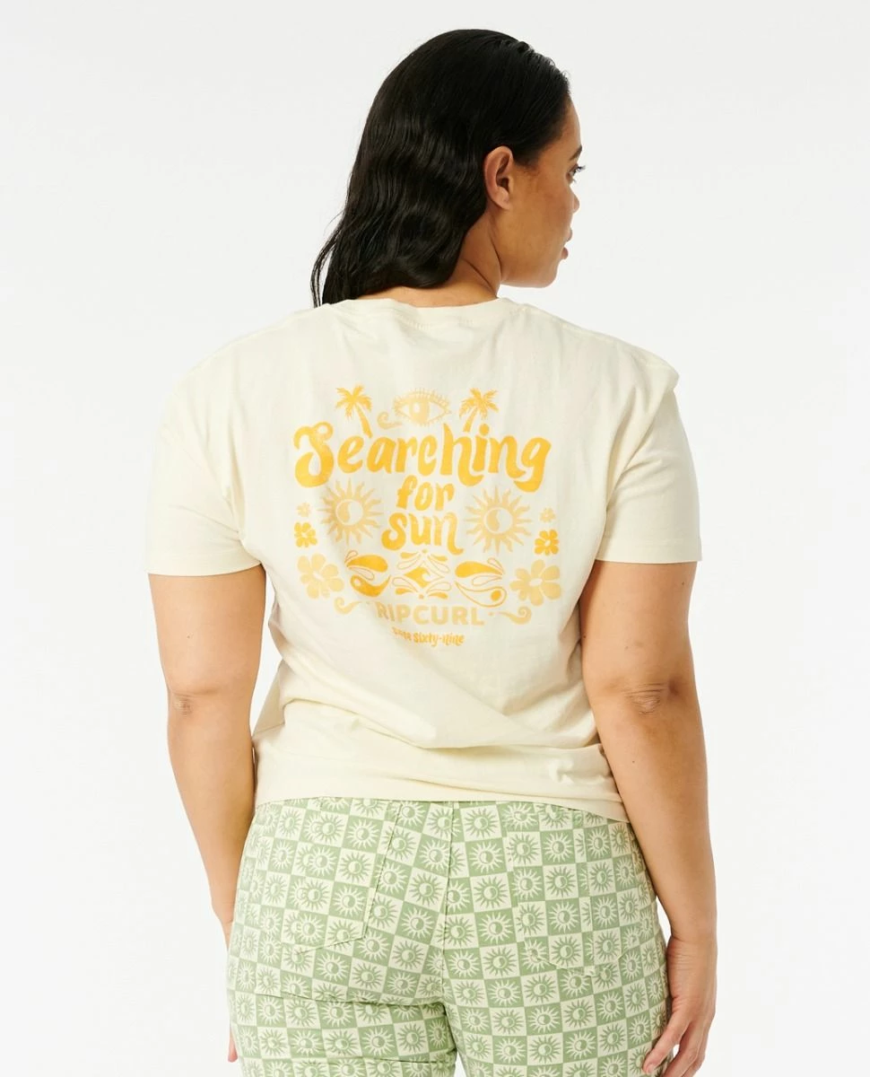 Rip Curl Searching For Sun Relaxed Womens Tee - Bone 8 Rip Curl Searching For Sun Relaxed Womens Tee - Bone - Image 8