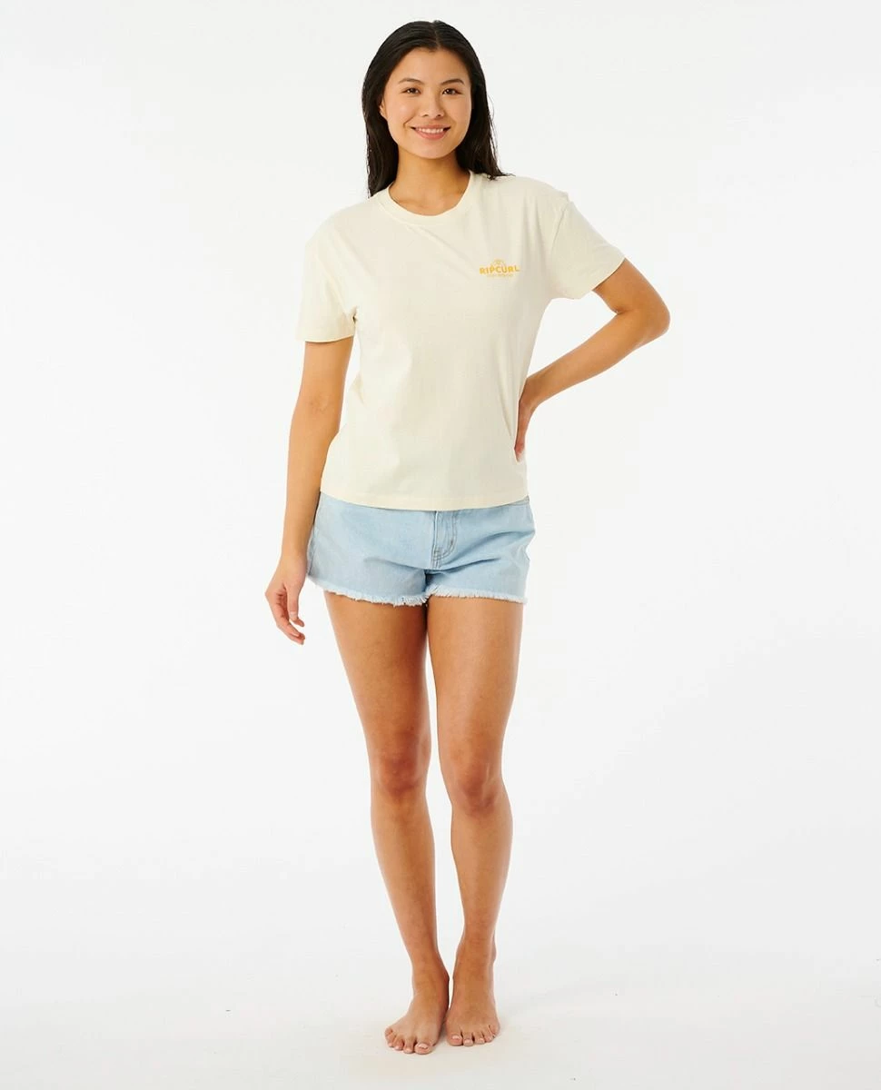 Rip Curl Searching For Sun Relaxed Womens Tee - Bone 4 Rip Curl Searching For Sun Relaxed Womens Tee - Bone - Image 4