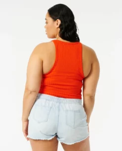 Rip Curl Premium Womens Rib Tank - Hot Orange -UK Surfing Equipment Sales Store 118699 gtemk9 8190 l 3 1