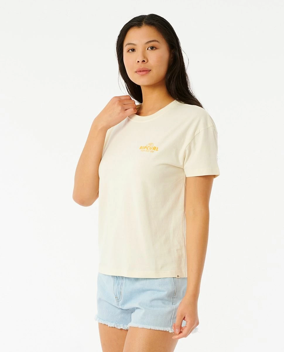 Rip Curl Searching For Sun Relaxed Womens Tee - Bone 2 Rip Curl Searching For Sun Relaxed Womens Tee - Bone - Image 2
