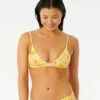 Rip Curl Summer Rain Womens Fixed Triangle Bikini Top - Straw