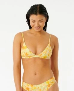 Rip Curl Summer Rain Womens Fixed Triangle Bikini Top - Straw