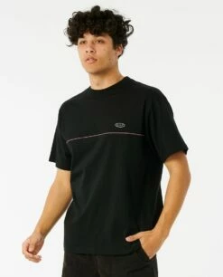 Rip Curl Archive Piping Mens T-Shirt - Black -UK Surfing Equipment Sales Store 145719 06rmte 0090 2