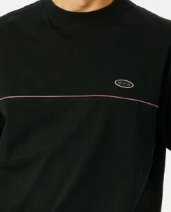 Rip Curl Archive Piping Mens T-Shirt - Black -UK Surfing Equipment Sales Store 145722 06rmte 0090 5