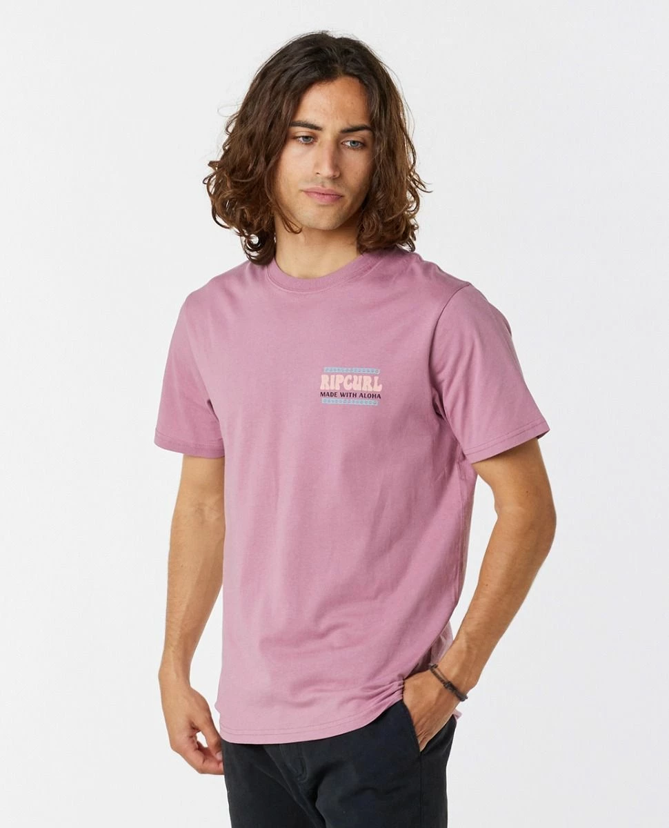Rip Curl Down The Line Short Sleeve Tee - Mauve 1 Rip Curl Down The Line Short Sleeve Tee - Mauve