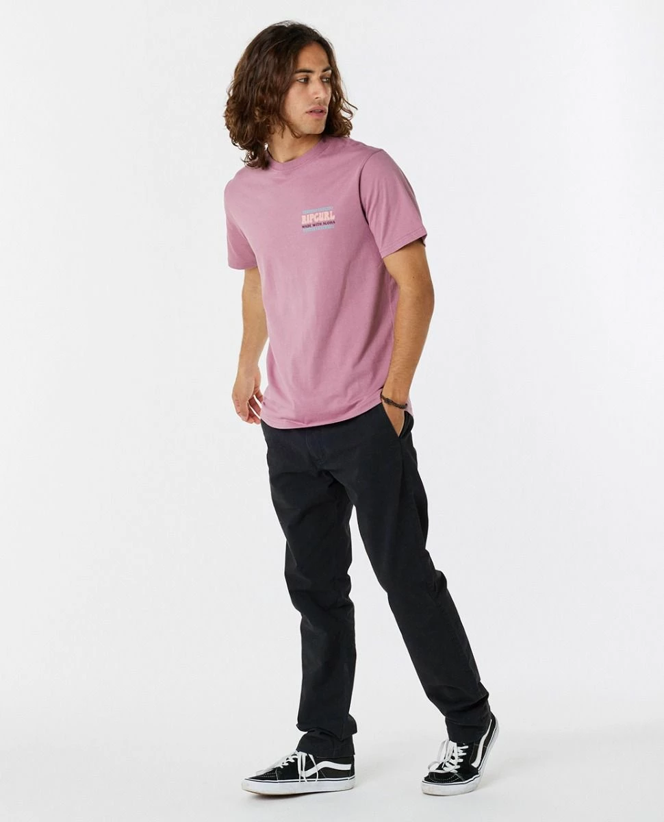 Rip Curl Down The Line Short Sleeve Tee - Mauve 3 Rip Curl Down The Line Short Sleeve Tee - Mauve - Image 3