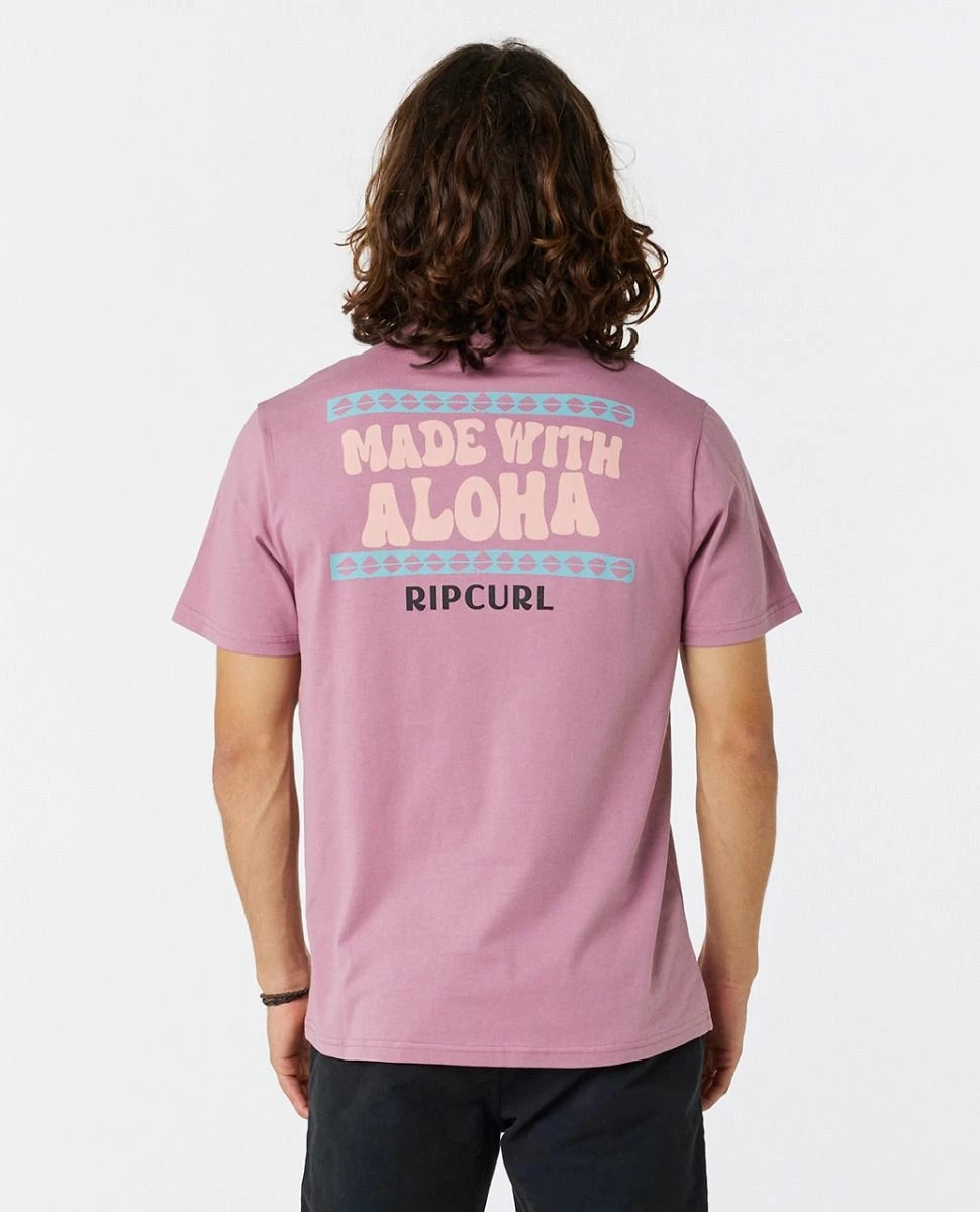 Rip Curl Down The Line Short Sleeve Tee - Mauve 4 Rip Curl Down The Line Short Sleeve Tee - Mauve - Image 4