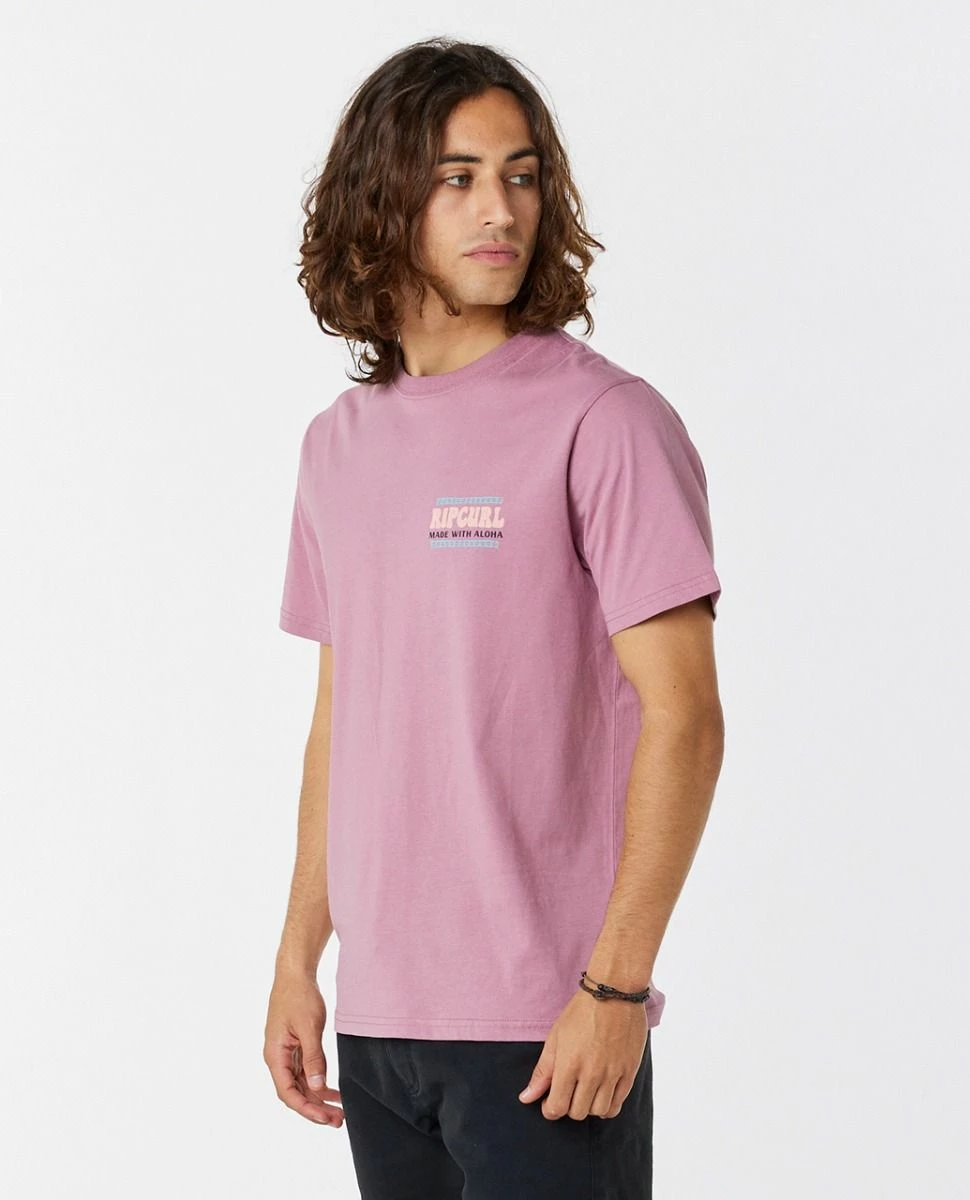 Rip Curl Down The Line Short Sleeve Tee - Mauve 2 Rip Curl Down The Line Short Sleeve Tee - Mauve - Image 2