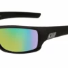 Dirty Dog Clank Polarised Sunglasses - Satin Black/Green Mirror