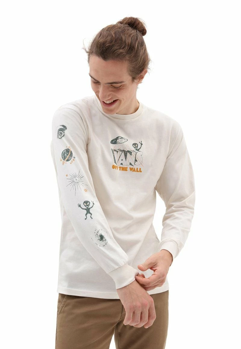 Vans Space Greetings Mens Long Sleeve T-Shirt - White 1 Vans Space Greetings Mens Long Sleeve T-Shirt - White