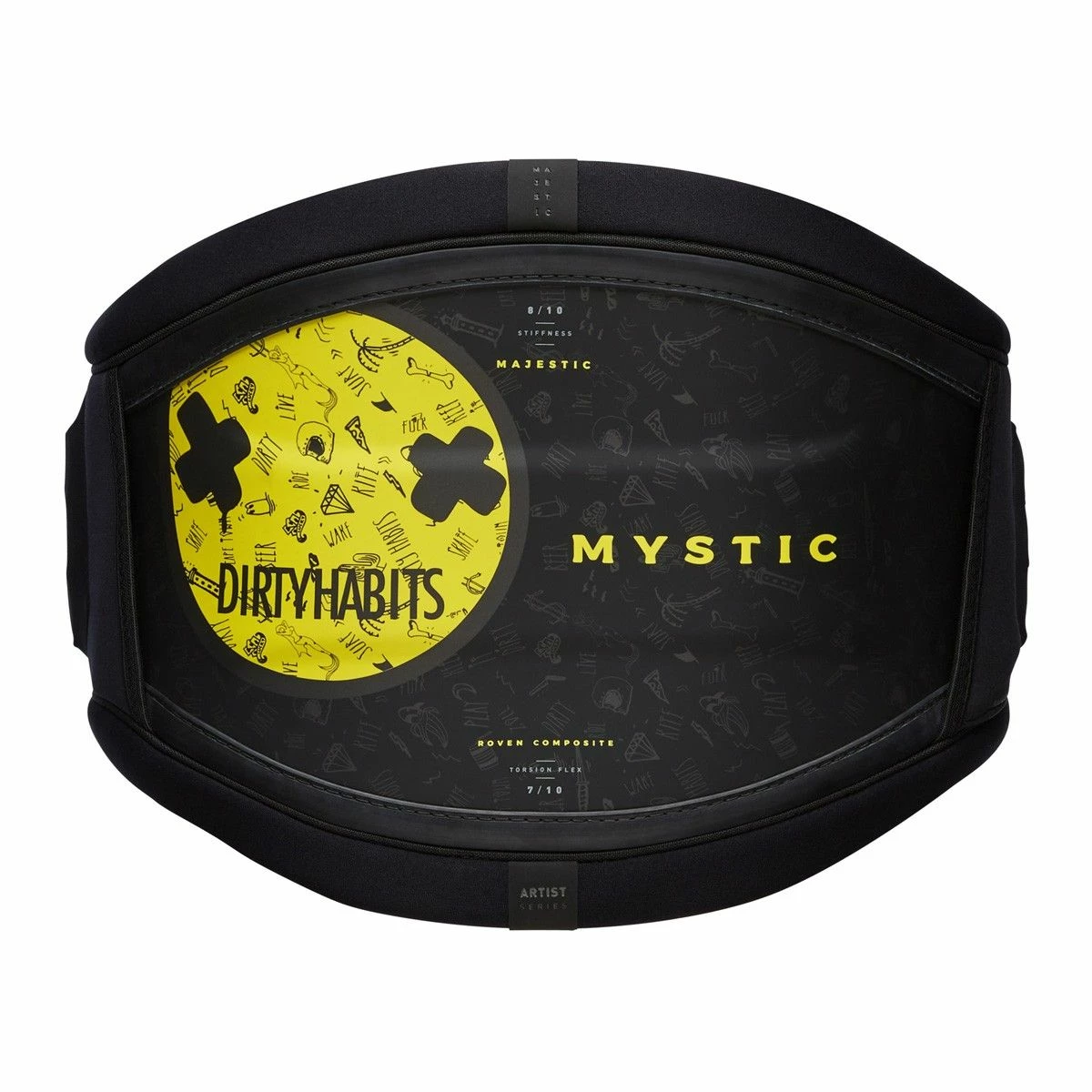 Mystic Majestic Dirty Habits Kite Harness - Black/Yellow 1 Mystic Majestic Dirty Habits Kite Harness - Black/Yellow