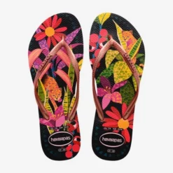 Havaianas Slim Tropical Flip Flops - Salmon