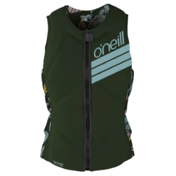 O'Neill Slasher Comp Womens Impact Vest - Dark Olive/ Baylen