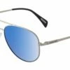 Dirty Dog Maverick Polarised Sunglasses - Silver/Blue Mirror