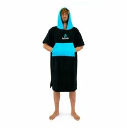 Surflogic Poncho Changing Towel - Black/Cyan