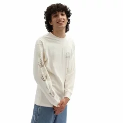 Vans Vintage Reef Long Sleeve Mens Top In Antique White