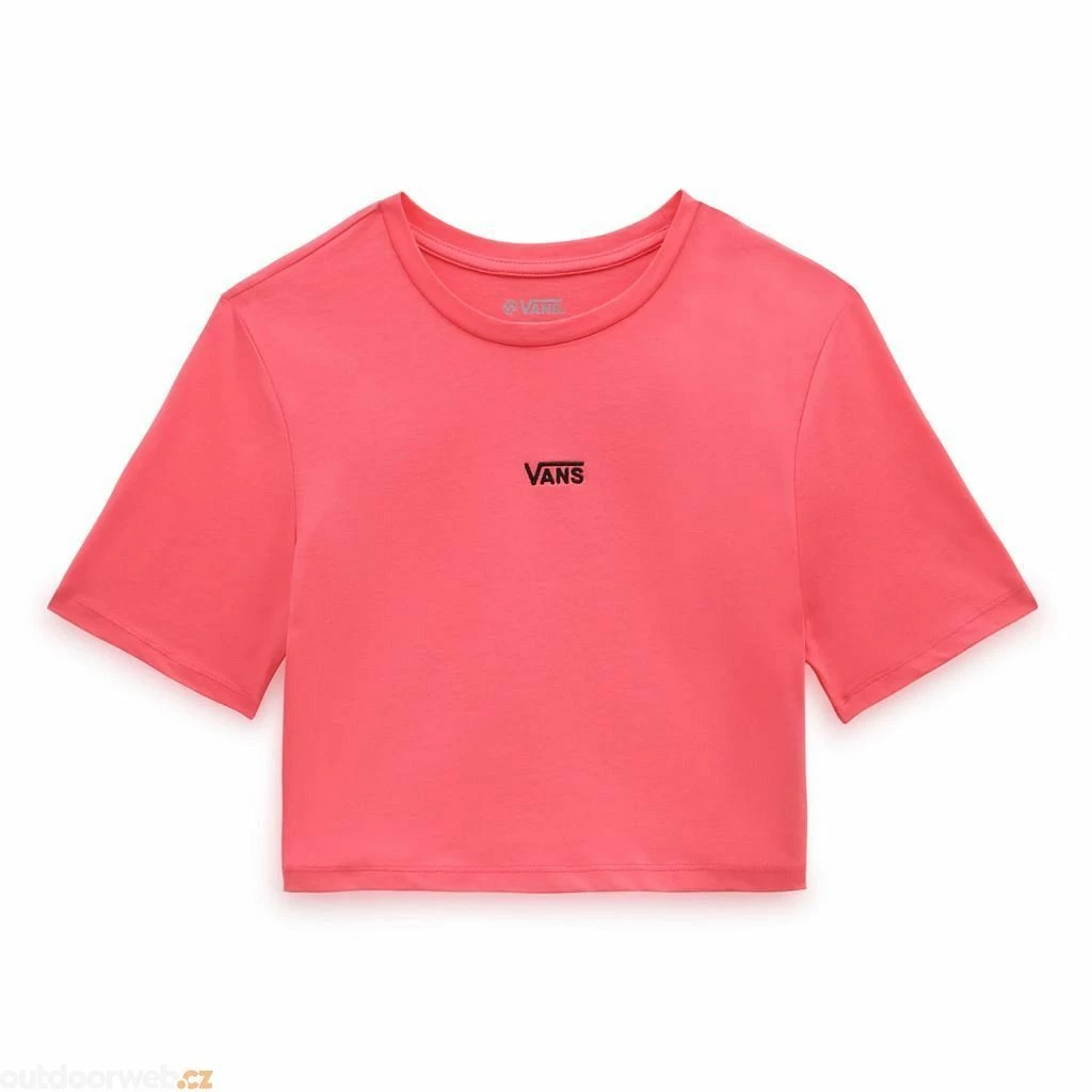 Vans Flying V Crop Crew Sport Womens Tee - Calypso Coral 1 Vans Flying V Crop Crew Sport Womens Tee - Calypso Coral