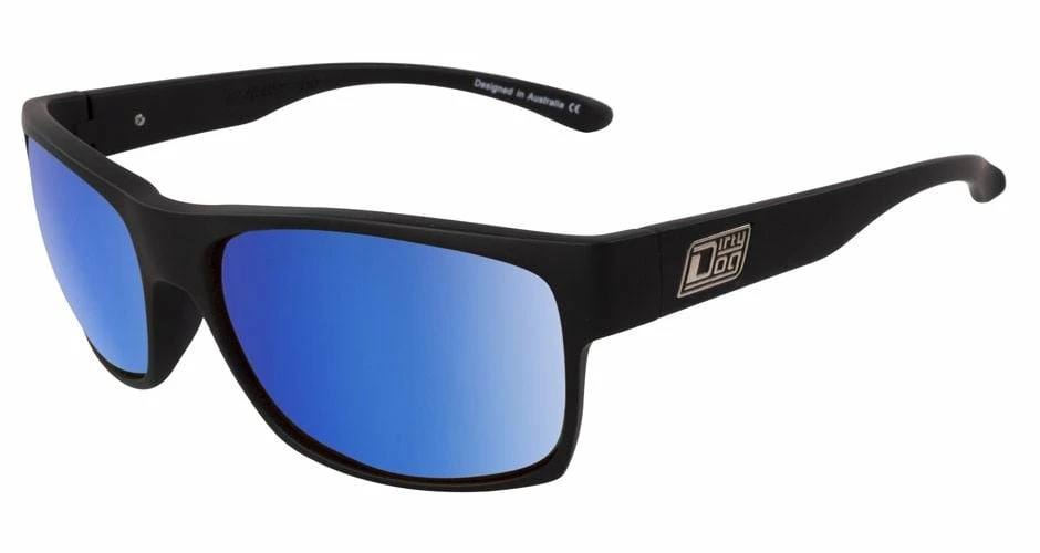 Dirty Dog Furnace Polarised Sunglasses - Satin Black/Blue Fusion Mirror 1 Dirty Dog Furnace Polarised Sunglasses - Satin Black/Blue Fusion Mirror