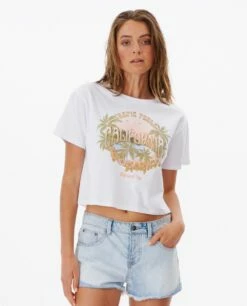 Rip Curl Tropical Feels Womens Cropped Tee - White