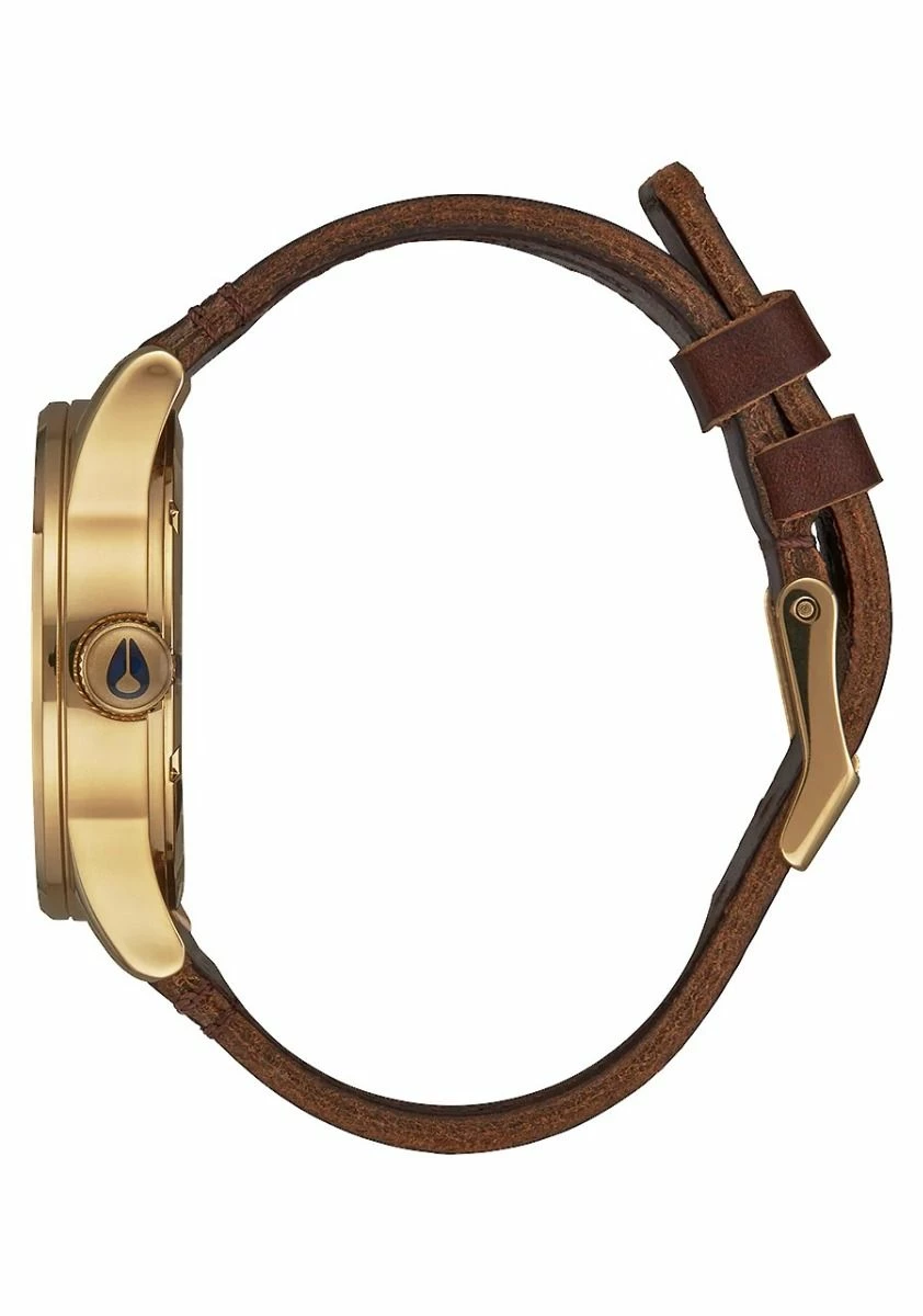 Nixon Sentry Leather Men's Watch - Polished Gold / Navy Sunray 2 Nixon Sentry Leather Men's Watch - Polished Gold / Navy Sunray - Image 2