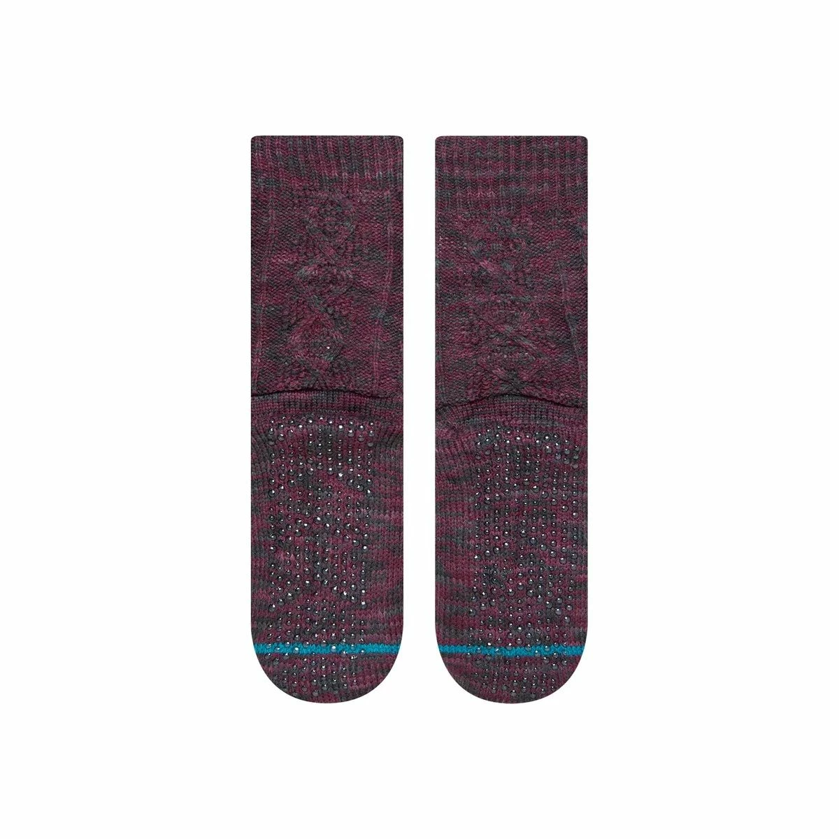 Stance Habitat Womens Crew Slipper Socks - Burgundy 2 Stance Habitat Womens Crew Slipper Socks - Burgundy - Image 2